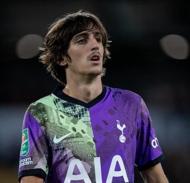 Bryan Gil of Tottenham Hotspur during the Carabao Cup Third Round match between Wolverhampton Wanderers and Tottenham Hotspur at Molineux on...