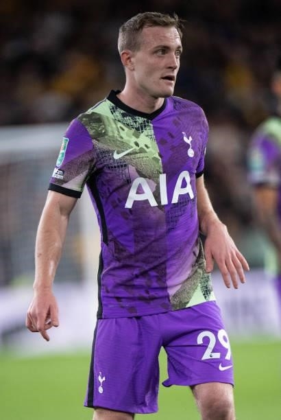 Oliver Skipp of Tottenham Hotspur during the Carabao Cup Third Round match between Wolverhampton Wanderers and Tottenham Hotspur at Molineux on...