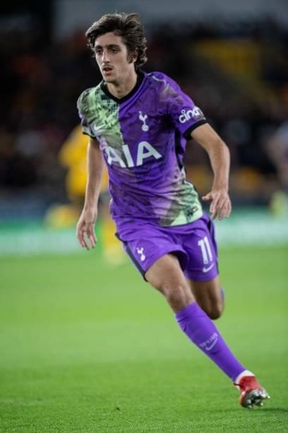 Bryan Gil of Tottenham Hotspur during the Carabao Cup Third Round match between Wolverhampton Wanderers and Tottenham Hotspur at Molineux on...