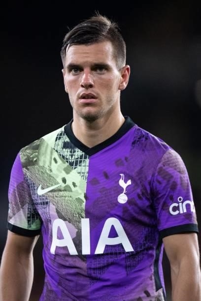 Giovani Lo Celso of Tottenham Hotspur looks on during the Carabao Cup Third Round match between Wolverhampton Wanderers and Tottenham Hotspur at...