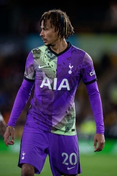 Dele Alli of Tottenham Hotspur looks on during the Carabao Cup Third Round match between Wolverhampton Wanderers and Tottenham Hotspur at Molineux on...