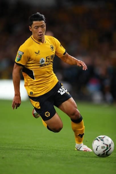 Hwang Hee-chan of Wolverhampton Wanderers during the Carabao Cup Third Round match between Wolverhampton Wanderers and Tottenham Hotspur at Molineux...