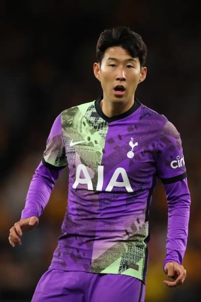 Son Heung-Min of Tottenham Hotspur during the Carabao Cup Third Round match between Wolverhampton Wanderers and Tottenham Hotspur at Molineux on...