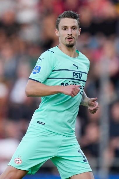 Olivier Boscagli of PSV during the Dutch Eredivisie match between Go Ahead Eagles v PSV at the De Adelaarshorst on September 22, 2021 in Deventer...