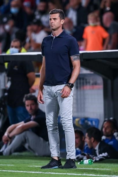 Thiago Motta manager of Spezia Calcio during the Serie A match between Spezia Calcio and FC Juventus at Stadio Alberto Picco on 22 September 2021....