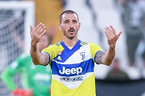 Leonardo Bonucci of FC Juventus gestures during the Serie A match between Spezia Calcio and FC Juventus at Stadio Alberto Picco on 22 September 2021....