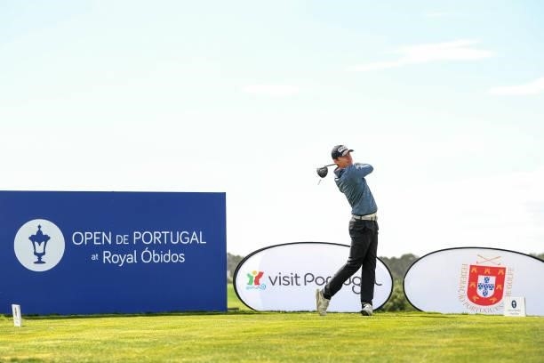 Anton Karlsson of Sweden plays his tee shot at the 10th hole during Day One of the Open de Portugal at Royal Obidos at Royal Obidos Spa & Golf Resort...