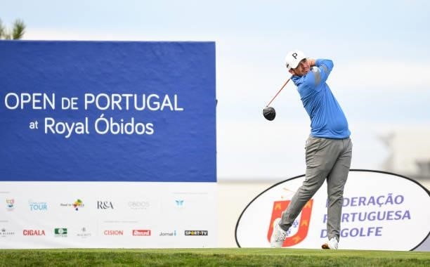 Ewen Ferguson of Scotland plays his tee shot at the 1st hole during Day One of the Open de Portugal at Royal Obidos at Royal Obidos Spa & Golf Resort...