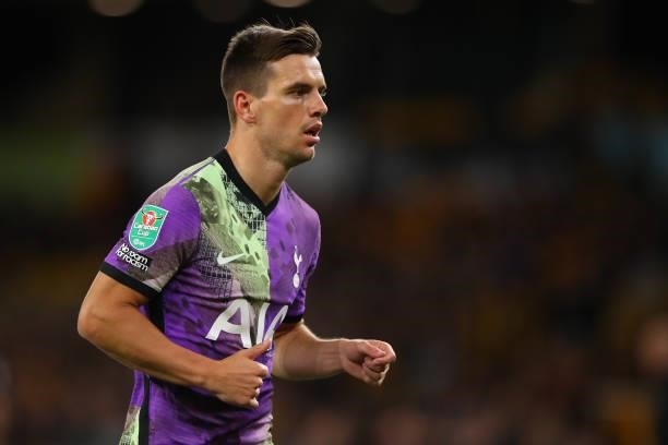 Giovani Lo Celso of Tottenham Hotspur during the Carabao Cup Third Round match between Wolverhampton Wanderers and Tottenham Hotspur at Molineux on...