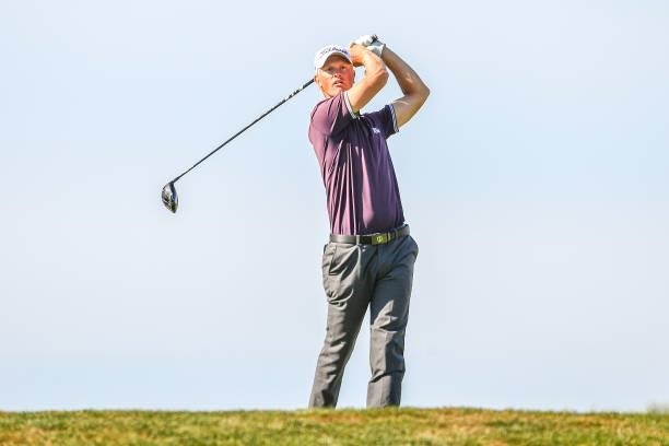 Christopher Sahlstrom of Sweden plays his tee shot at the 17th hole during Day One of the Open de Portugal at Royal Obidos at Royal Obidos Spa & Golf...