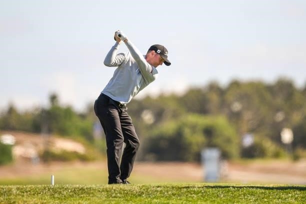 Michael Hoey of North Ireland plays his tee shot at the 17th hole during Day One of the Open de Portugal at Royal Obidos at Royal Obidos Spa & Golf...