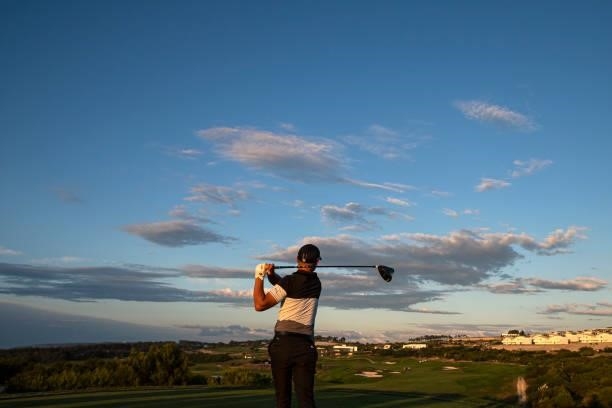 Kim Koivu of Finland plays his tee shot at the 18th hole during Day One of the Open de Portugal at Royal Obidos at Royal Obidos Spa & Golf Resort on...