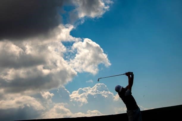 Alexander Knappe of Germany plays his second shot at the 7th hole during Day Two of the Open de Portugal at Royal Obidos at Royal Obidos Spa & Golf...