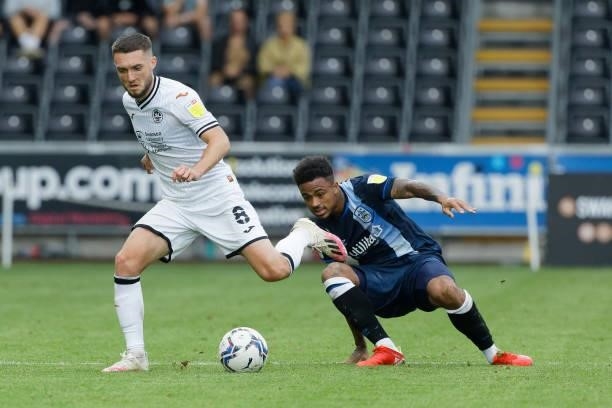 Matt Grimes of Swansea City in action during the Sky Bet Championship match between Swansea City and Huddersfield Town at the Swansea.com Stadium on...