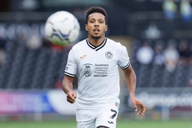 Korey Smith of Swansea City in action during the Sky Bet Championship match between Swansea City and Huddersfield Town at the Swansea.com Stadium on...