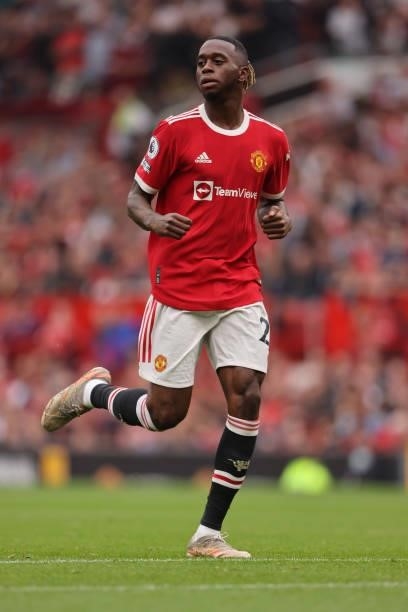 Aaron Wan-Bissaka of Manchester United during the Premier League match between Manchester United and Aston Villa at Old Trafford on September 25,...