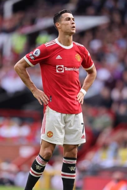Cristiano Ronaldo of Manchester United during the Premier League match between Manchester United and Aston Villa at Old Trafford on September 25,...