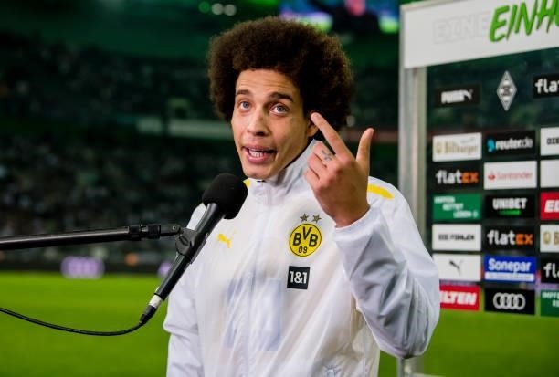 Axel Witsel during an interview after the Bundesliga match between Borussia Mönchengladbach and Borussia Dortmund at Borussia-Park on September 25,...