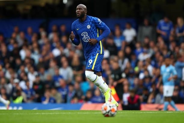 Romelu Lukaku of Chelsea during the Premier League match between Chelsea and Manchester City at Stamford Bridge on September 25, 2021 in London,...