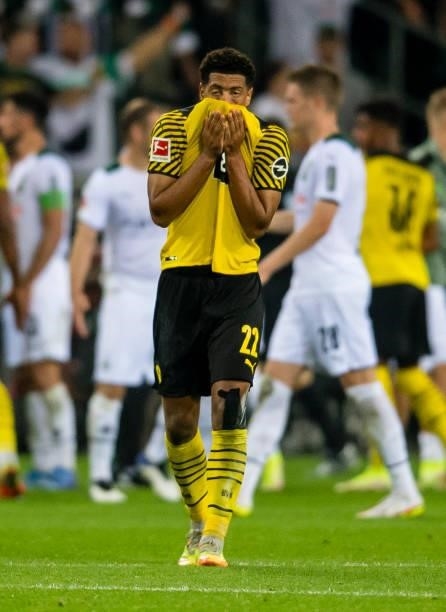 Jude Bellingham after the Bundesliga match between Borussia Mönchengladbach and Borussia Dortmund at Borussia-Park on September 25, 2021 in...