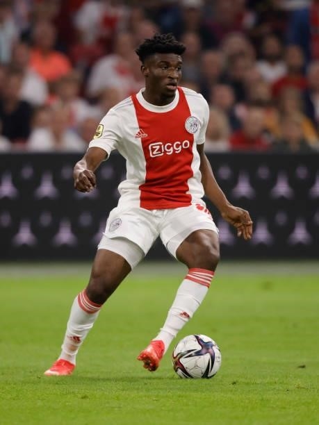 Mohammed Kudud of Ajax during the Dutch Eredivisie match between Ajax v FC Groningen at the Johan Cruijff Arena on September 25, 2021 in Amsterdam...