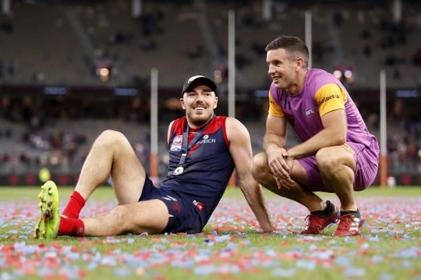Michael Hibberd of the Demons looks on during the 2021 Toyota AFL Grand Final match between the Melbourne Demons and the Western Bulldogs at Optus...