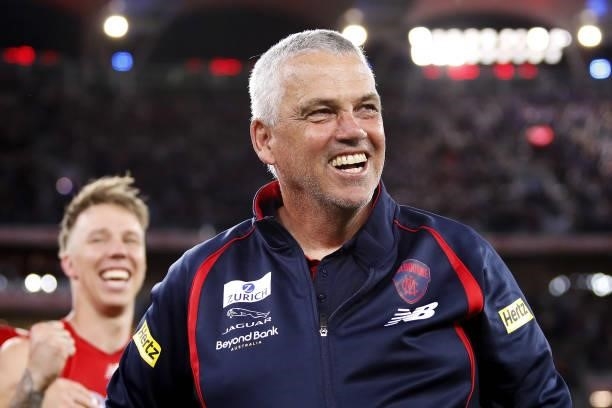 Mark Williams, Head of Development of the Demons celebrates during the 2021 Toyota AFL Grand Final match between the Melbourne Demons and the Western...