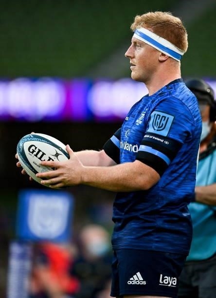 Dublin , Ireland - 25 September 2021; James Tracy of Leinster during the United Rugby Championship match between Leinster and Vodacom Bulls at Aviva...