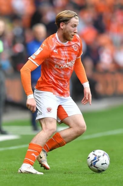 Blackpool's Josh Bowler during the Sky Bet Championship match between Blackpool and Barnsley at Bloomfield Road on September 25, 2021 in Blackpool,...