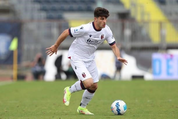 Riccardo Orsolini of Bologna FC in action during the Serie A match between Empoli FC and Bologna FC at Stadio Carlo Castellani on September 26, 2021...