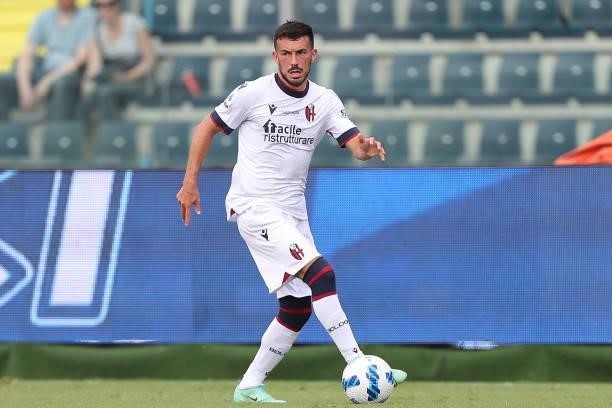 Nicola Sansone of Bologna FC in action during the Serie A match between Empoli FC and Bologna FC at Stadio Carlo Castellani on September 26, 2021 in...
