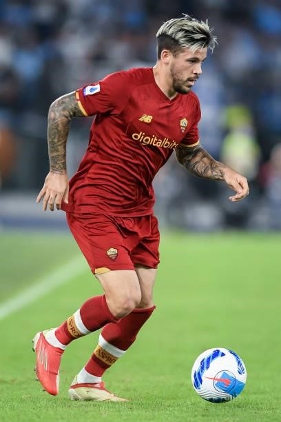 Carles Perez of AS Roma uring the Serie A match between SS Lazio and AS Roma at Stadio Olimpico, Rome, Italy on 26 September 2021.