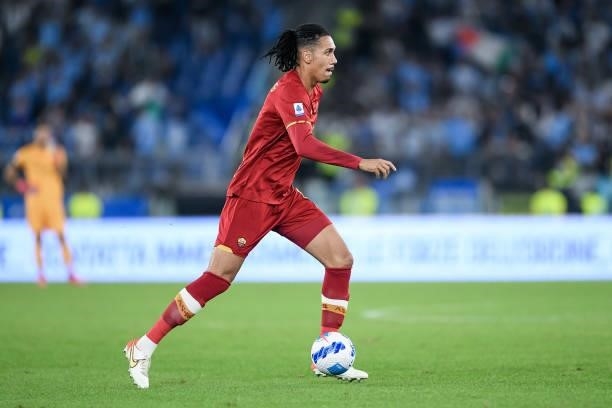 Chris Smalling of AS Roma during the Serie A match between SS Lazio and AS Roma at Stadio Olimpico, Rome, Italy on 26 September 2021.