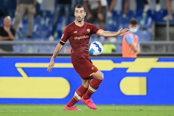 Henrikh Mkhitaryan of AS Roma during the Serie A match between SS Lazio and AS Roma at Stadio Olimpico, Rome, Italy on 26 September 2021.