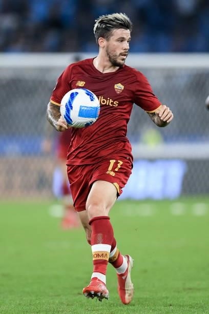 Carles Perez of AS Roma during the Serie A match between SS Lazio and AS Roma at Stadio Olimpico, Rome, Italy on 26 September 2021.
