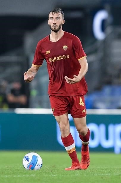 Bryan Cristante of AS Roma during the Serie A match between SS Lazio and AS Roma at Stadio Olimpico, Rome, Italy on 26 September 2021.