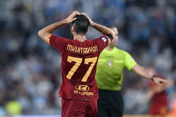 Henrikh Mkhitaryan of AS Roma looks dejected during the Serie A match between SS Lazio and AS Roma at Stadio Olimpico, Rome, Italy on 26 September...