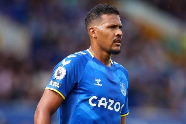 Jose Solomon Rondon of Everton during the Premier League match between Everton and Norwich City at Goodison Park on September 25, 2021 in Liverpool,...