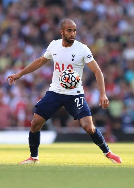 Lucas Moura of Tottenham Hotspur during the Premier League match between Arsenal and Tottenham Hotspur at Emirates Stadium on September 26, 2021 in...