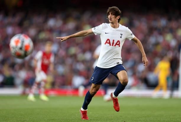 Bryan Gil of Tottenham Hotspur during the Premier League match between Arsenal and Tottenham Hotspur at Emirates Stadium on September 26, 2021 in...