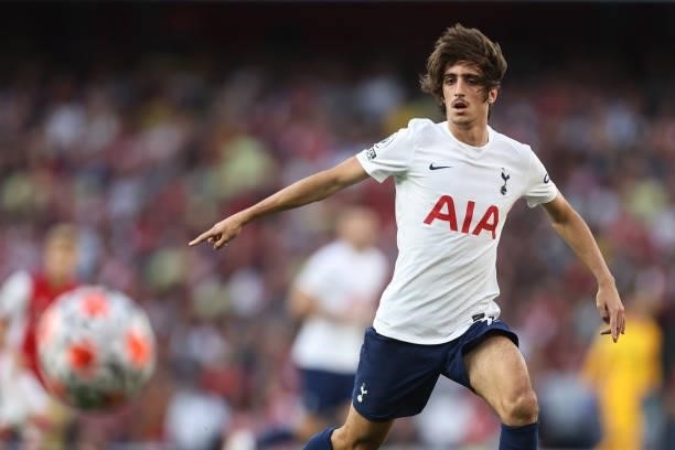 Bryan Gil of Tottenham Hotspur during the Premier League match between Arsenal and Tottenham Hotspur at Emirates Stadium on September 26, 2021 in...