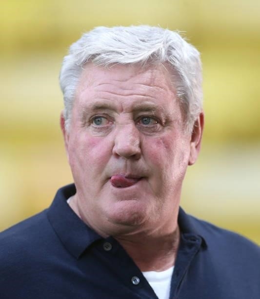 Newcastle United manager Steve Bruce during the Premier League match between Watford and Newcastle United at Vicarage Road on September 25, 2021 in...