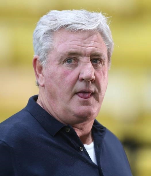 Newcastle United manager Steve Bruce during the Premier League match between Watford and Newcastle United at Vicarage Road on September 25, 2021 in...