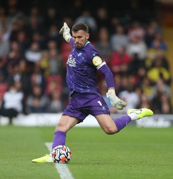 Watford's Ben Foster during the Premier League match between Watford and Newcastle United at Vicarage Road on September 25, 2021 in Watford, England.