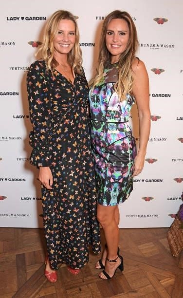 Malin Jefferies and Elle Caring attend the 7th annual Lady Garden Foundation lunch at Fortnum & Mason on September 28, 2021 in London, England.