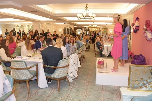 Tamara Beckwith and Josephine Daniel speak at the 7th annual Lady Garden Foundation lunch at Fortnum & Mason on September 28, 2021 in London, England.