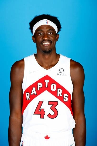 Pascal Siakam of the Toronto Raptors poses for a head shot during NBA Media Day on September 27, 2020 at the Scotiabank Arena in Toronto, Ontario,...