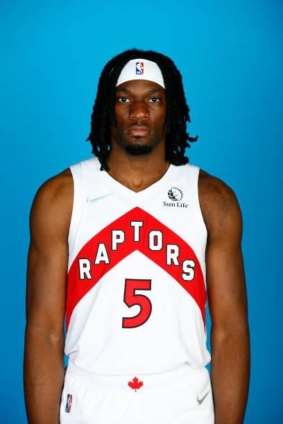Precious Achiuwa of the Toronto Raptors poses for a head shot during NBA Media Day on September 27, 2020 at the Scotiabank Arena in Toronto, Ontario,...