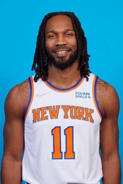 Wayne Selden Jr. #11 of the New York Knicks poses for a head shot during NBA media day on September 27, 2021 at the Madison Square Garden Training...