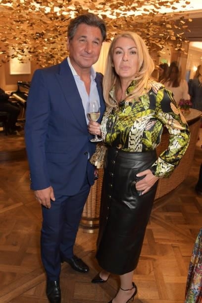 Giorgio Veroni and Grainne Stevenson attend the 7th annual Lady Garden Foundation lunch at Fortnum & Mason on September 28, 2021 in London, England.